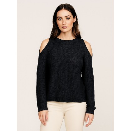 بلوزة صوف خفيف للنساء لون أسود