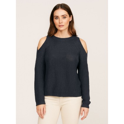 بلوزة صوف للنساء لون رمادي