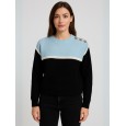 بلوزة صوف للنساء لون أسود و أزرق