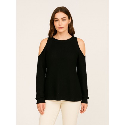 بلوزة صوف للنساء لون أسود