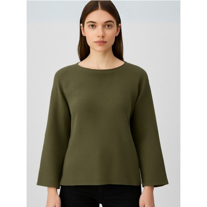 بلوزة صوف للنساء لون اخضر