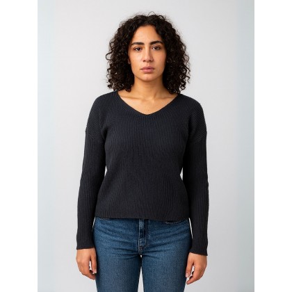 بلوزة صوف للنساء لون رمادي