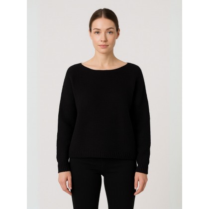 بلوزة صوف للنساء لون أسود