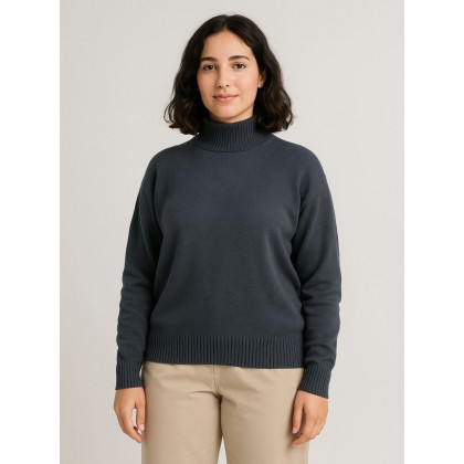 بلوزة صوف للنساء لون رمادي