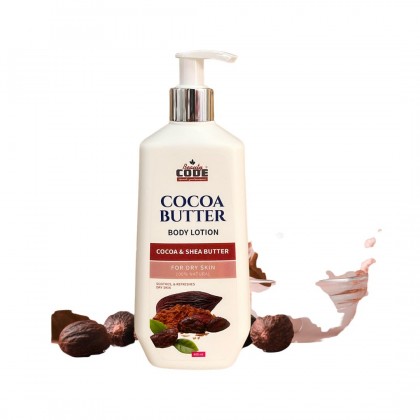 COCOA BUTTER BODY LOTION COCOA&SHEA BUTTER 400ml - لوشن للجسم بزبدة الكاكاو للبشرة الجافة من بيوتي كود 400 مل