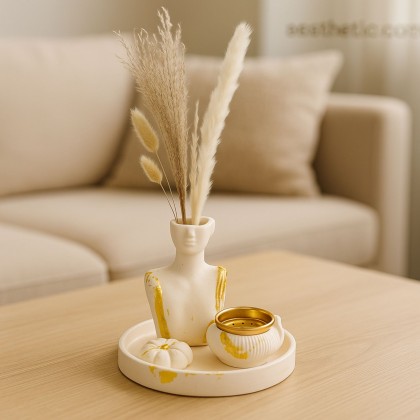 بكج ديكور كونكريت مكون من4 قطع صناعة يدوية Hand Made