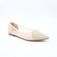 حذاء باليه للنساء لون بيج وسكري
