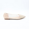 حذاء باليه للنساء لون بيج وسكري
