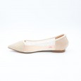 حذاء باليه للنساء لون بيج وسكري