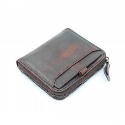 محفظة جلد للرجال لون بني11*10 سم