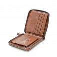 محفظة جلد للرجال لون بني فاتح 11*10 سم