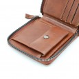 محفظة جلد للرجال لون بني فاتح 11*10 سم