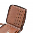 محفظة جلد للرجال لون بني فاتح 11*10 سم