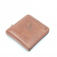 محفظة جلد للرجال لون بني فاتح 11*10 سم