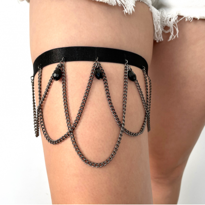 اكسسوار للفخذ للنساء لون أسود