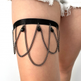اكسسوار للفخذ للنساء لون أسود