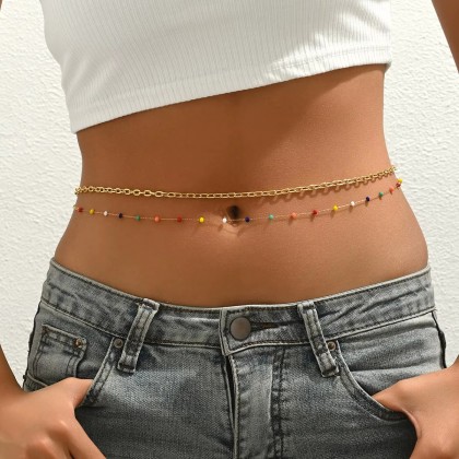 اكسسوار للصدر للنساء لون ذهبي