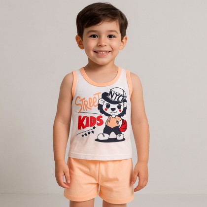 طقم للأطفال قطعتين لون بيج