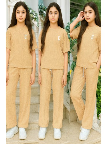 بيجامة صيفية للنساء لون بيج