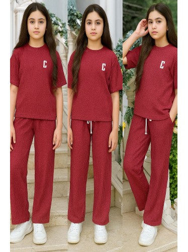 بيجامة صيفية للنساء لون عنابي