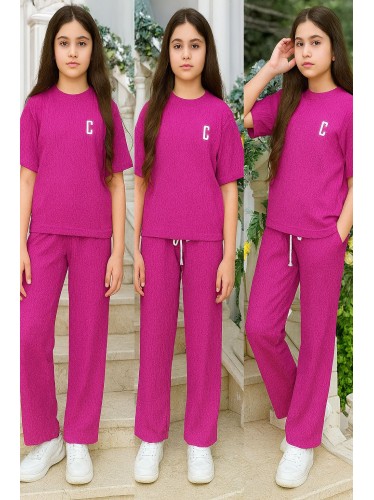 بيجامة صيفية للنساء لون فوشي