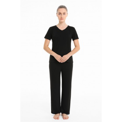 بيجامة صيفية بيتية للنساء لون أسود one Size