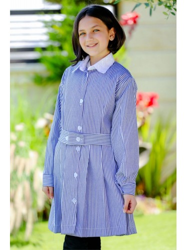 مريول السعافين بكسرات لون أزرق قبه بيضاء