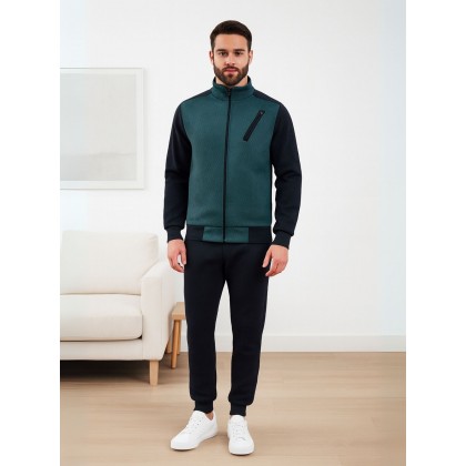 طقم تريننج جاكيت + بنطلون قماش مجكر خريفي ربيعي
