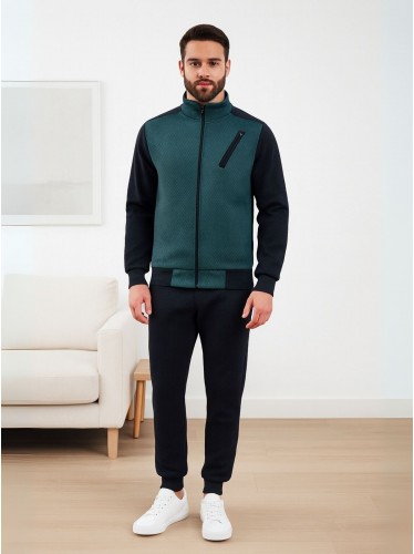 طقم تريننج جاكيت + بنطلون قماش مجكر خريفي ربيعي