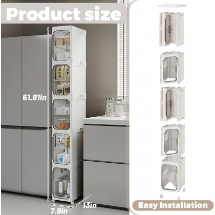 خزانة تخزين عمودية متعددة الطبقات مكونة من 5 طبقات 33*157 سم