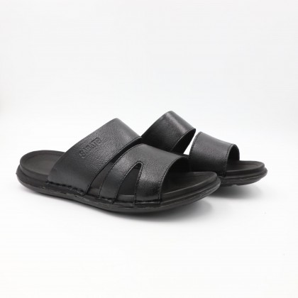 شبشب جلد طبيعي من SABATO للرجال لون أسود