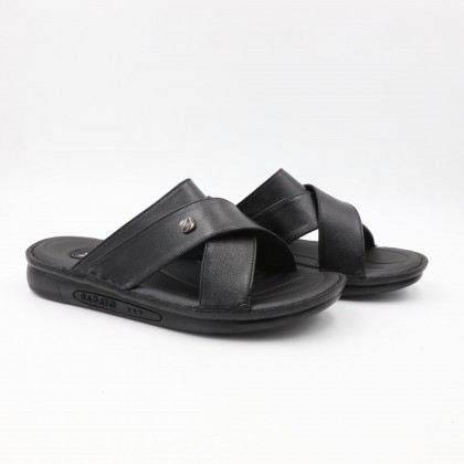 شبشب جلد طبيعي طبي من SABATO للرجال لون أسود