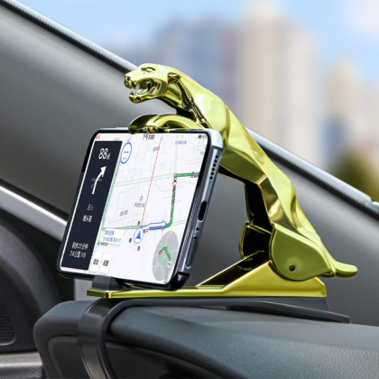 حامل هاتف للسيارة لون ذهبي