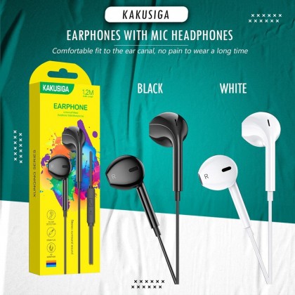 سماعة سلك عظم طول 1.2 متر مع ميكروفون - مريحة في الارتداء - ماركة Kakusiga