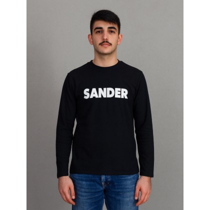 تيشيرت بأكمام طويلة للشباب لون أسود