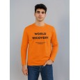 تيشيرت بأكمام طويلة للشباب لون برتقالي