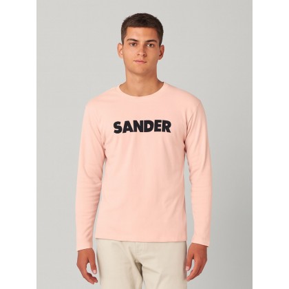 تيشيرت بأكمام طويلة للشباب لون زهري فاتح