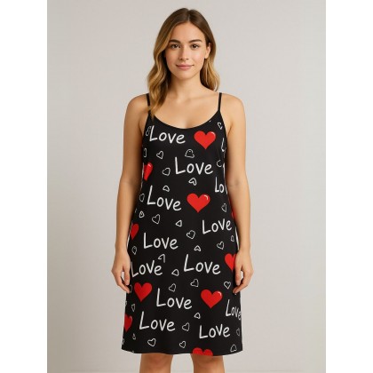 فستان بيتي للنساء لون أسود