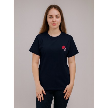 بلوزة بأكمام قصيرة للنساء لون أسود