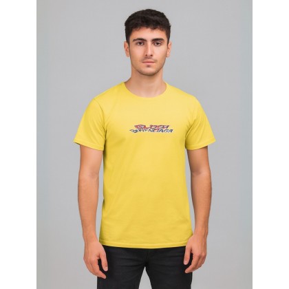 تيشيرت بأكمام قصيرة للشباب لون أصفر