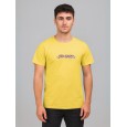 تيشيرت بأكمام قصيرة للشباب لون أصفر