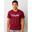 تيشيرت بأكمام قصيرة للشباب لون خمري