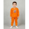 بجامة بأكمام طويلة للأطفال لون برتقالي
