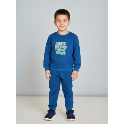 بجامة بأكمام طويلة للأطفال لون أزرق