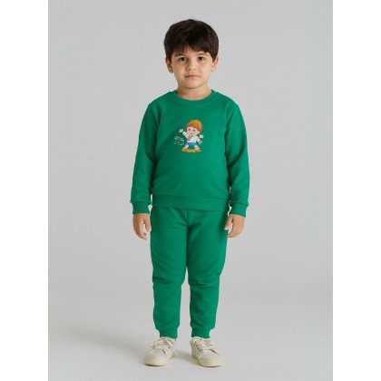 بجامة بأكمام طويلة للأطفال لون أحمر