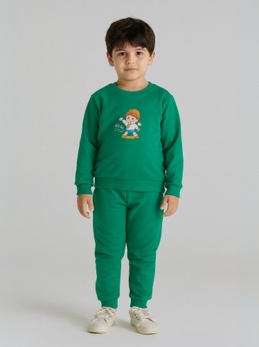 بجامة بأكمام طويلة للأطفال لون أحمر