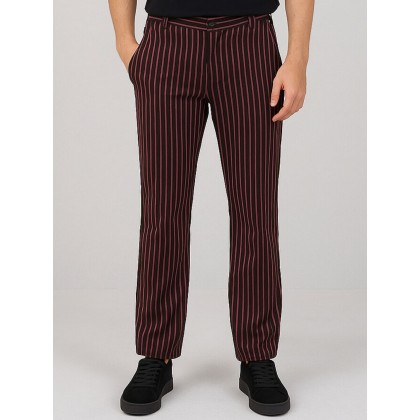 بنطلون كاجوال مخطط رجالي لون أسود