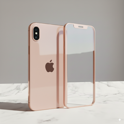 لزقة شاشة مع ظهر لايفون XR - لون Rose Gold