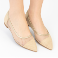 حذاء باليه للنساء لون ذهبي
