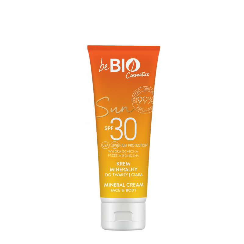 واقي شمس معدني طبيعي للوجه والجسم SPF 30 – beBIO (75 مل)